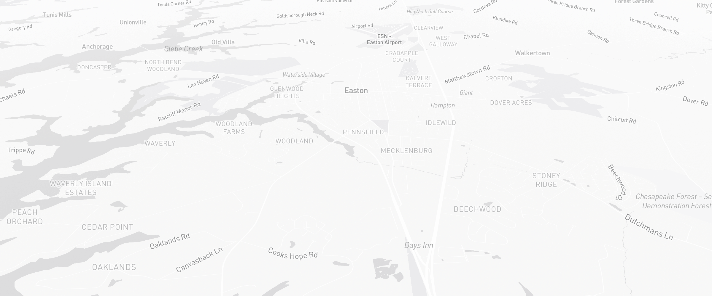 Neighborhood map of Easton, MD — the area served by Life Insurance Agents of Easton Group
